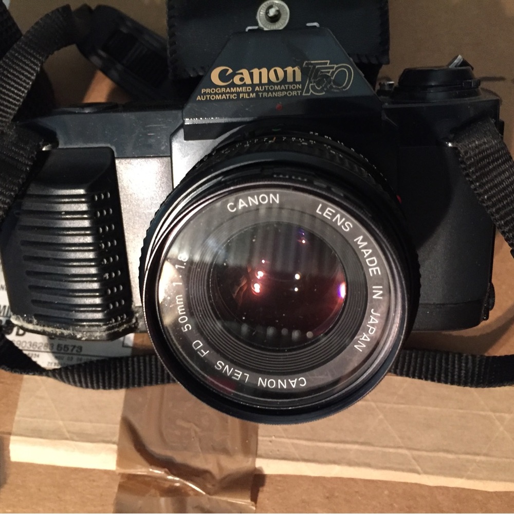 Vintage Canon T50, with accessories